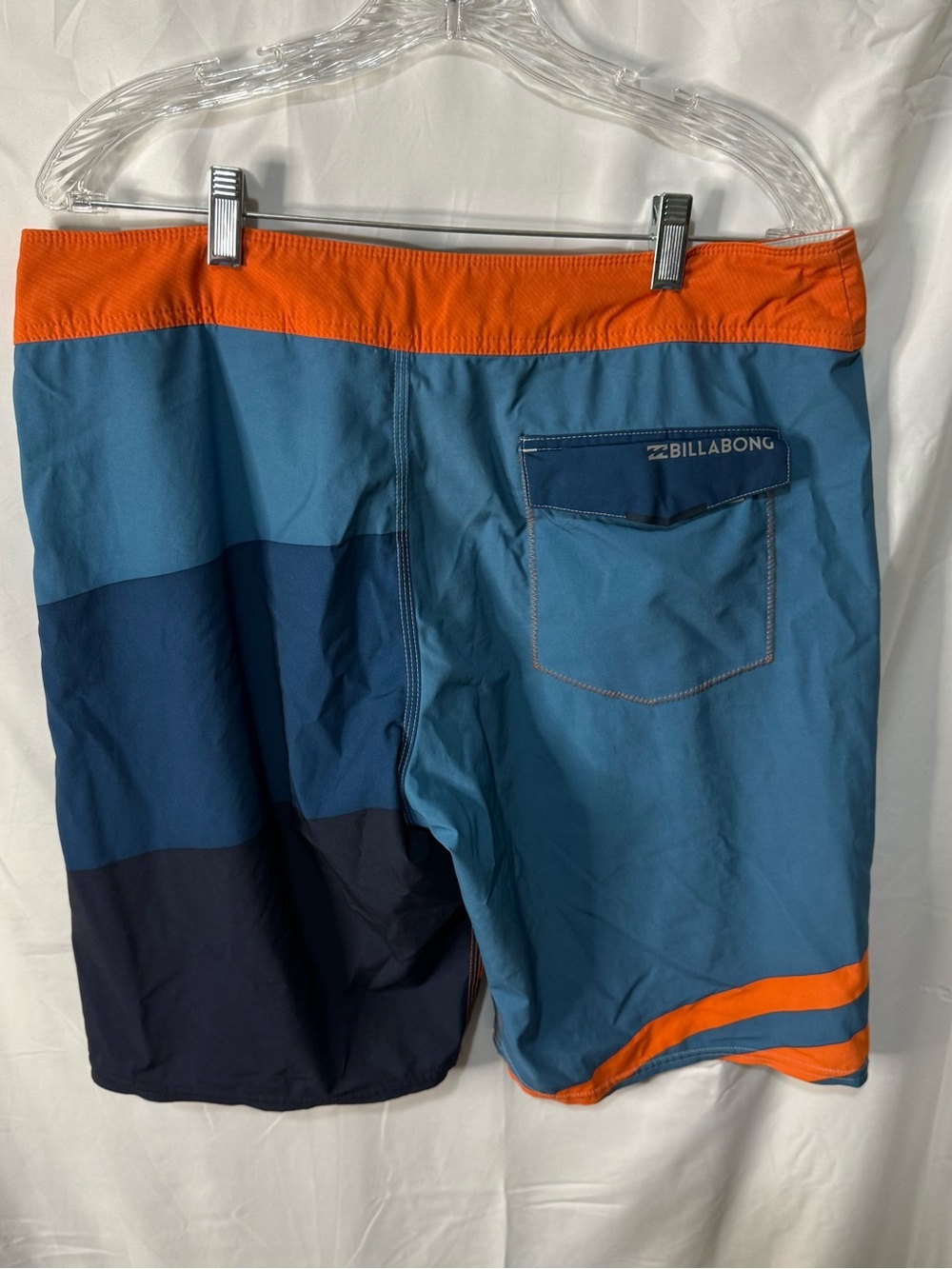Billabong Men’s Teal & Orange Striped Board Shorts - Picture 7 of 8